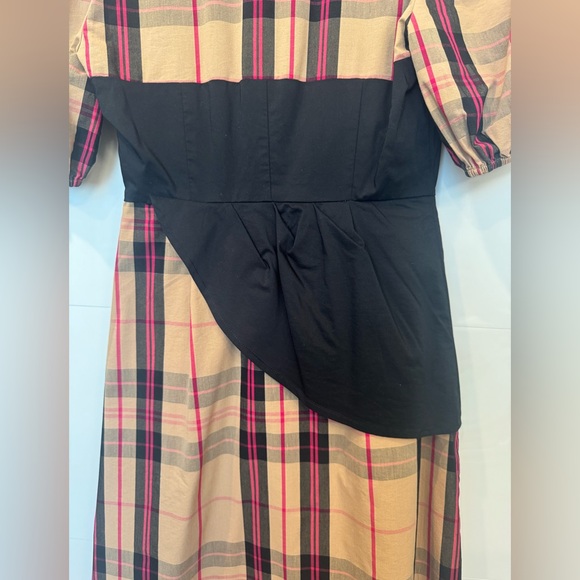 7th Avenue Design Studio Plaid Corset Overlay Long Top - Picture 4 of 7